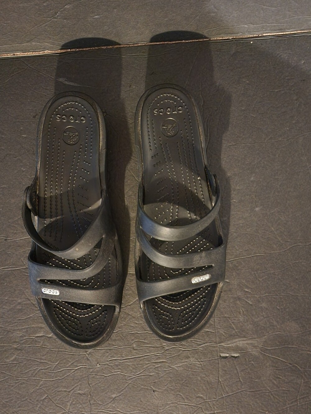 Crocs Patricia Wedge Sandals Women's Black Strappy Size 11